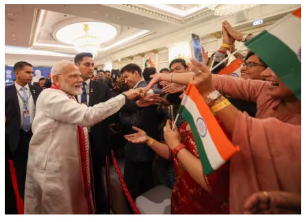 Prime Minister Modi Encourages the Indian Community During his Visit to Moscow